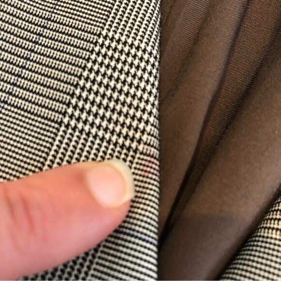 C/MEO Cooperative We Woke Up micro plaid ruffle double breast blazer Medium NWOT - Picture 16 of 16